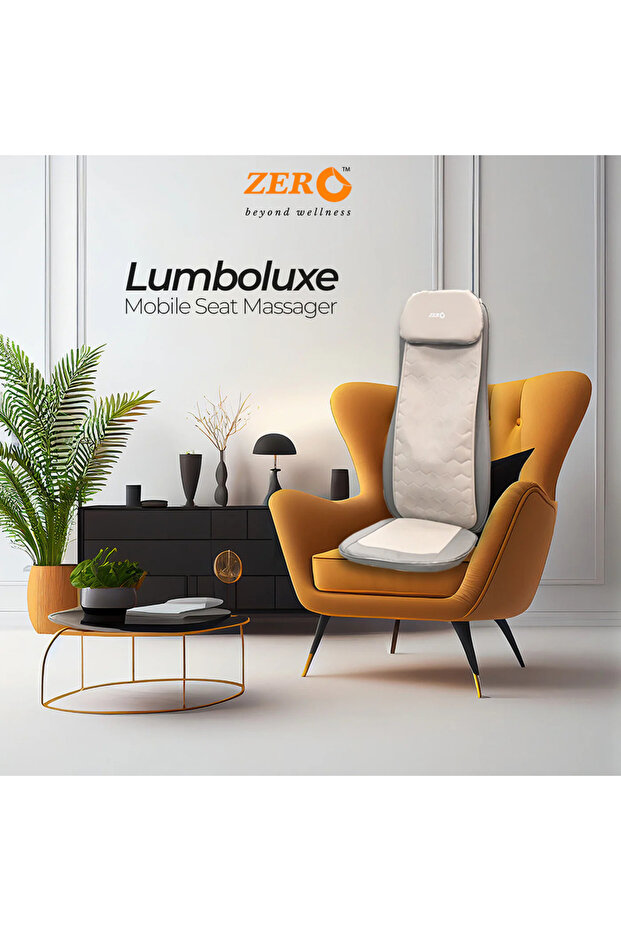 Lumbolux Mobile Seat Massager with Heat & Vibration for Back, Neck & Shoulder Relief