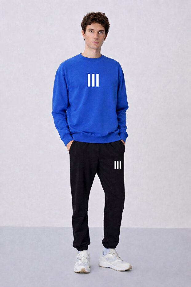 -Erkek 3 Quality 3 Yarn Sweat + Sweatpants Set – Modern Design