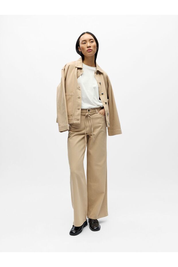 Wide Leg Jeans Bindegürtel - 6