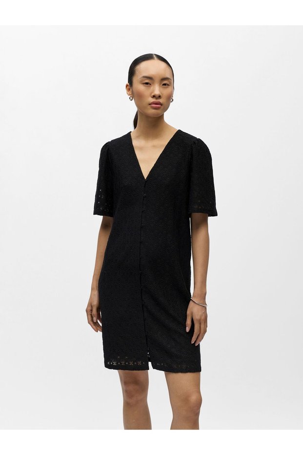 Rochie mini texturată cu decolteu în V