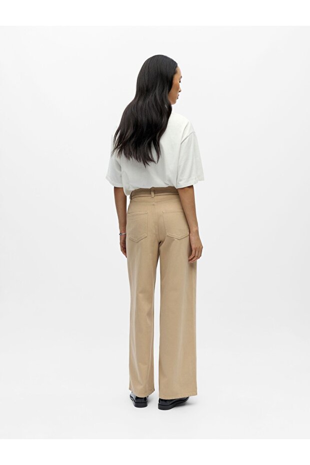 Wide Leg Jeans Bindegürtel - 3