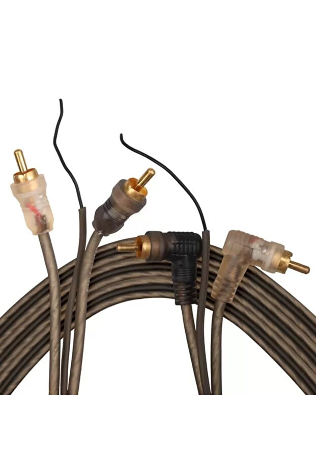 كابل إشارة مضخم صوت السيارة G-512Ab بطول 5 أمتار مع 2 موصل RCA + 2 موصل RCA على شكل L مع هيكل