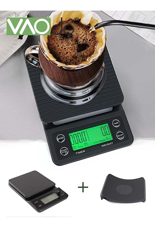 Kitchen Electronic Coffee Scale LED Backlight Display High-precision Sensor With Timing Function and