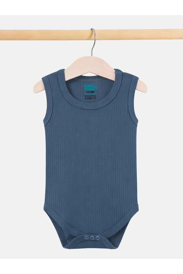 Ribbed Cotton Sleeveless Romper / Bodysuit - 3