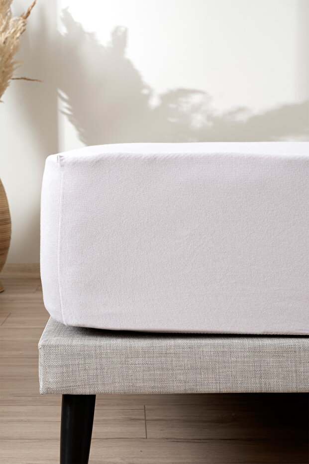 A.Grey Single Combed Cotton Fitted Elastic Sheet 2526