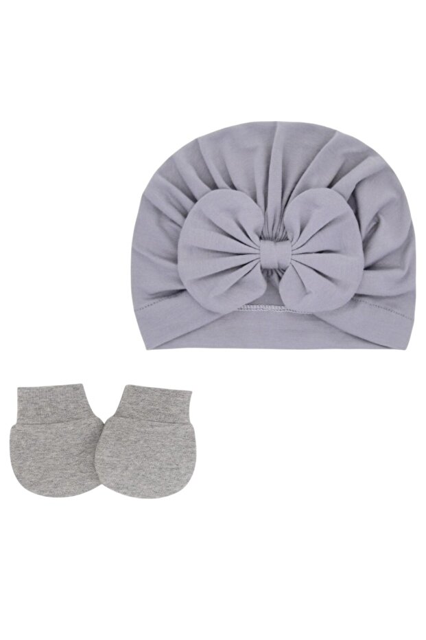 - Tiny Twist Baby Turban and Mittens - Multicolor - 0M to 6M