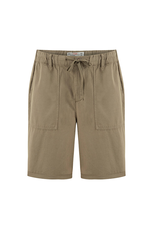 Men's Mink Color Tie-Dye Straight Fit Shorts
