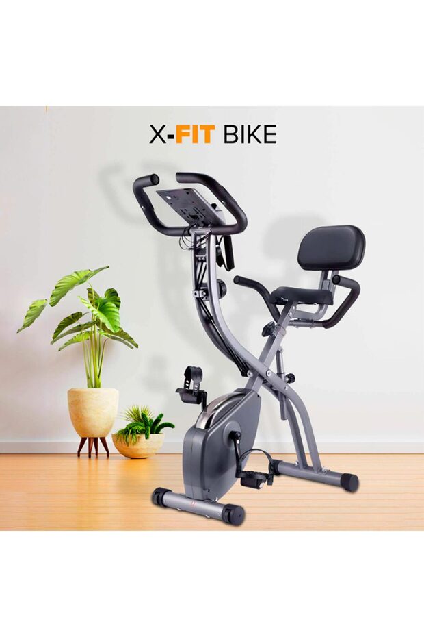 X-Fit foldable Exercse Bike with Magnetic Resistance, LCD display , For quiet Home Workouts