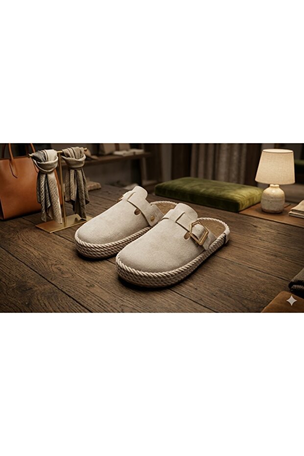 (Park Moda) Women's Closed Toe Slippers Beige