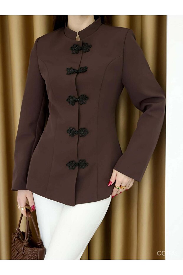 Buttoned Jacket 0923 Brown - 4