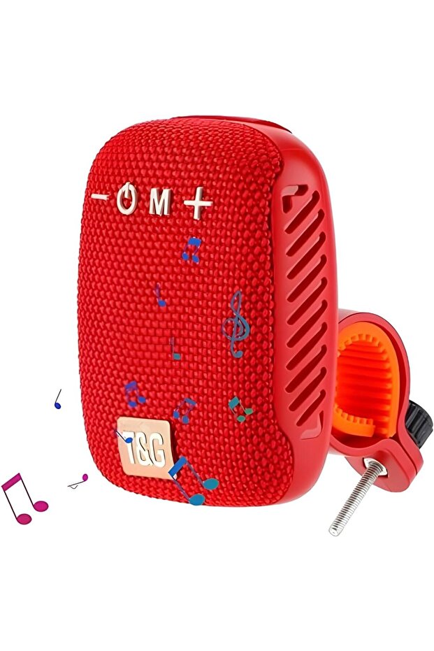 AUTO FAMILY Wireless Bluetooth Speaker – Portable, Waterproof, Deep Bass, Long Battery Life (Red)
