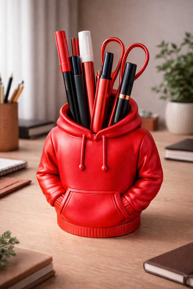 Hoodie Design Pen Holder – Decorative Desktop Organizer, Pen & Office Organizer (15X16X10 cm)
