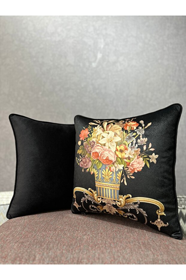 Classic-920800 Black Damask Pattern Double Combination 43X43 Duster Cover