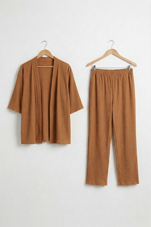 Bürümcük Fabric Shawl Collar Kimono Set
