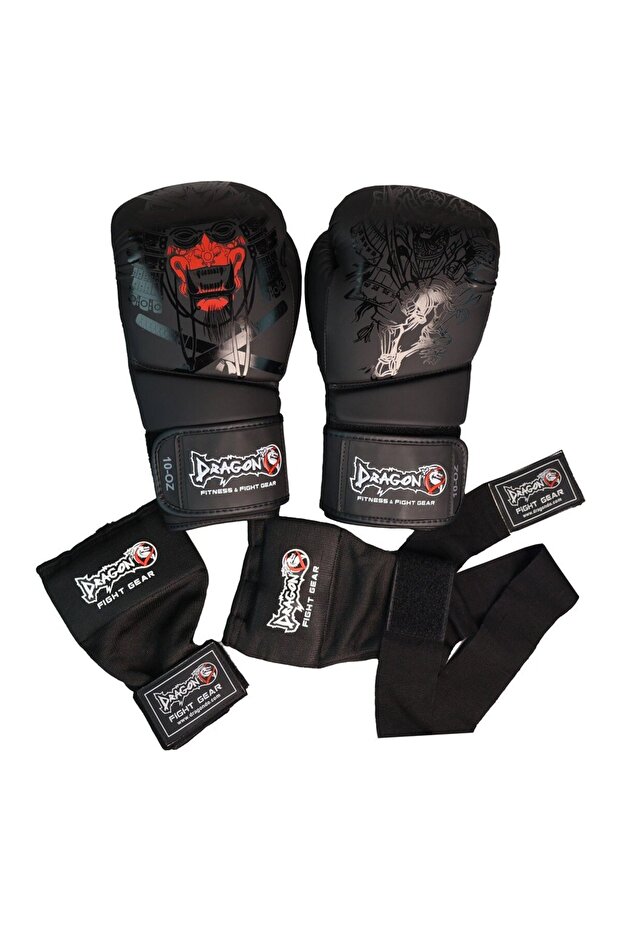30128-P Yakuza Boxing Glove Set (Gloves+Gel Bandage)