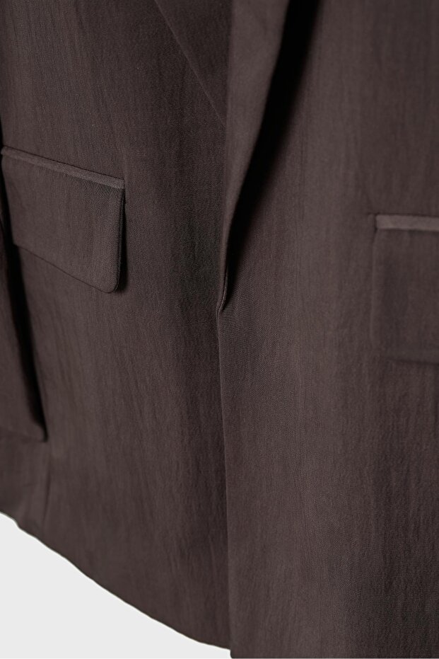 Basic keten karışımlı blazer - 8