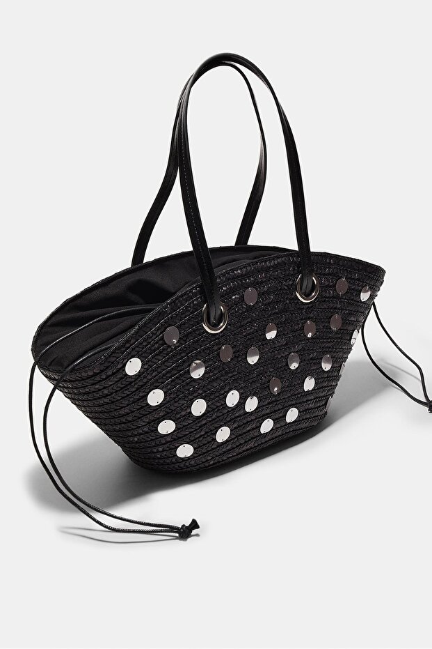 Sequinned basket shoulder bag - 3