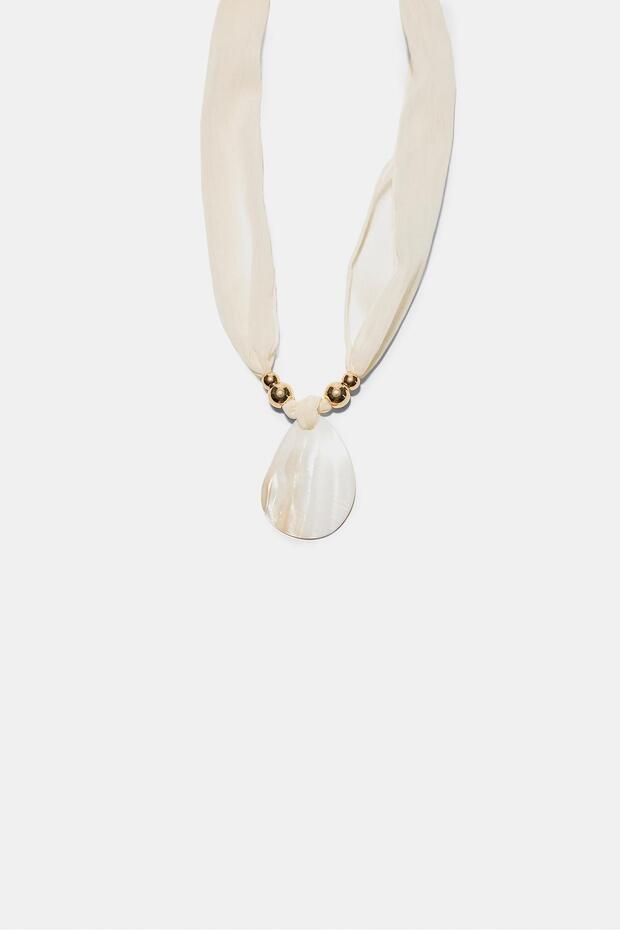 Sedefli dokuma kolye - 1