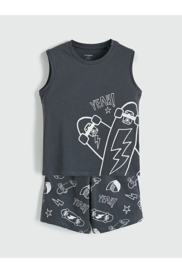 I Printed Sleeveless Pajama Set for Boys from Freezen Store