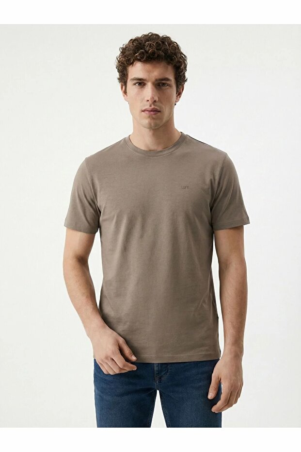 Men's Beige Lf 2038850 Vızon m Tss T-Shirt Lf2038850-Vzn