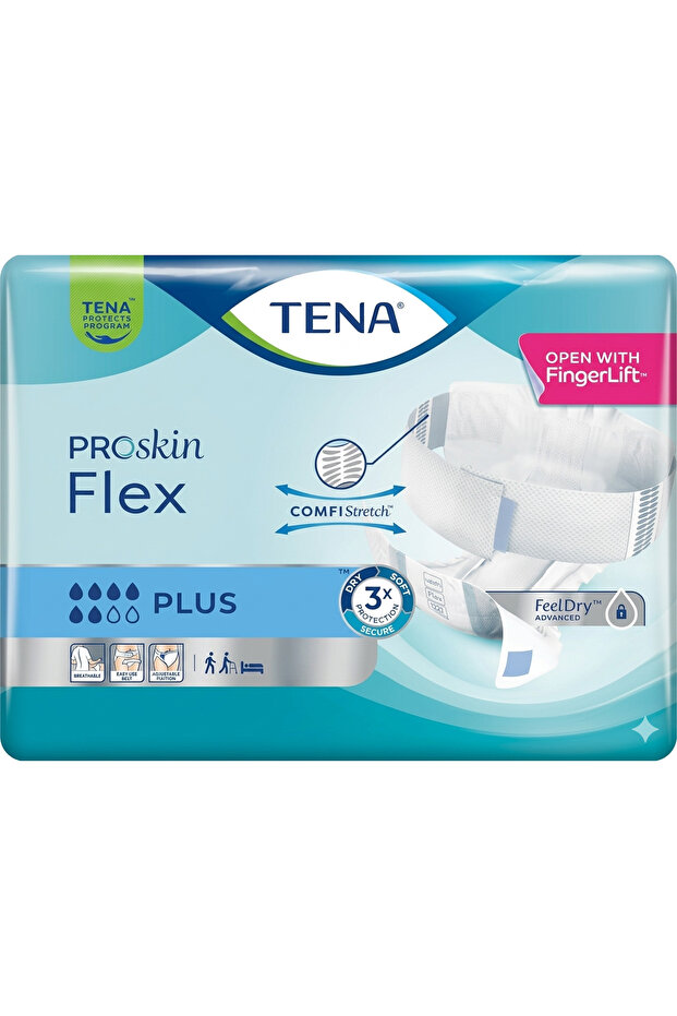 تينا بروسكين فلكس بلس (TENA ProSkin Flex Plus) | حفاضة بحزام للحماية من السلس البولي ( XLarge )