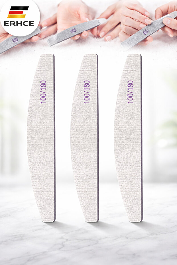 Paper File 3 Pieces 100/180 Medium Hard Buffer Nail File Double Sided