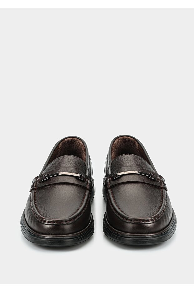 Brown Leather Men's Shoes - 3