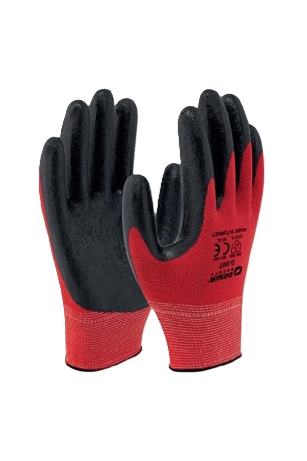 6 Pcs Nitrile Gloves Red Black D.007