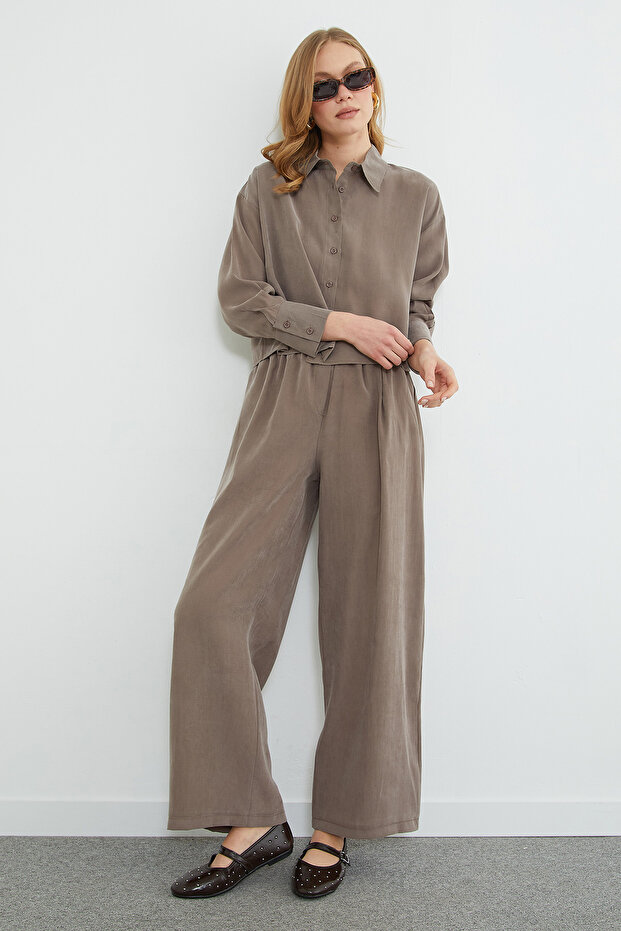 Basic Düğmeli Salaş Crop Gömlek - 5