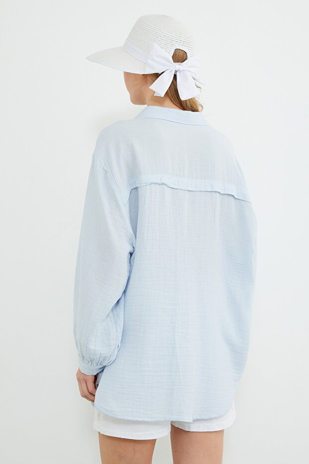 Basic Oversize Gömlek - 8