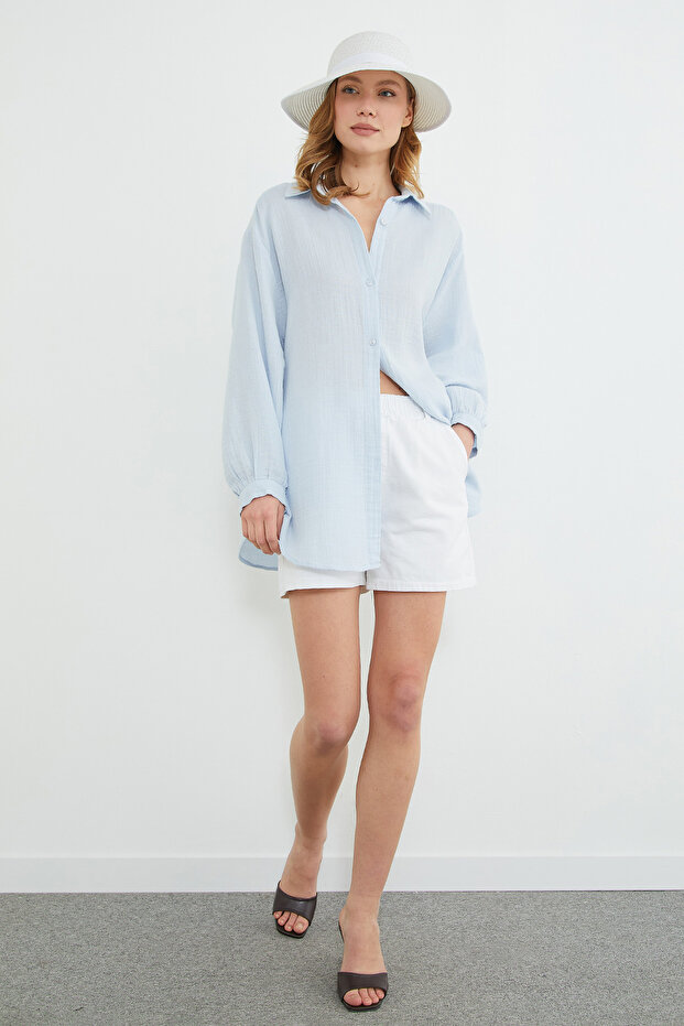 Basic Oversize Gömlek - 4