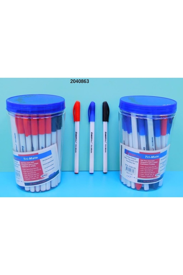 BALL PEN WITH JAR-ASST. INK WHITE BODY