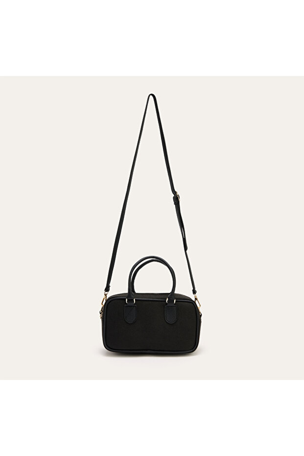 حقيبة كتف نسائية من قماش الكانفاس بلون إكرو
