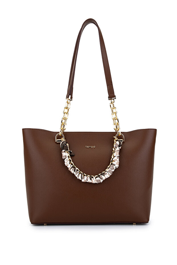 Women's Faux Leather Brown Shoulder Bag