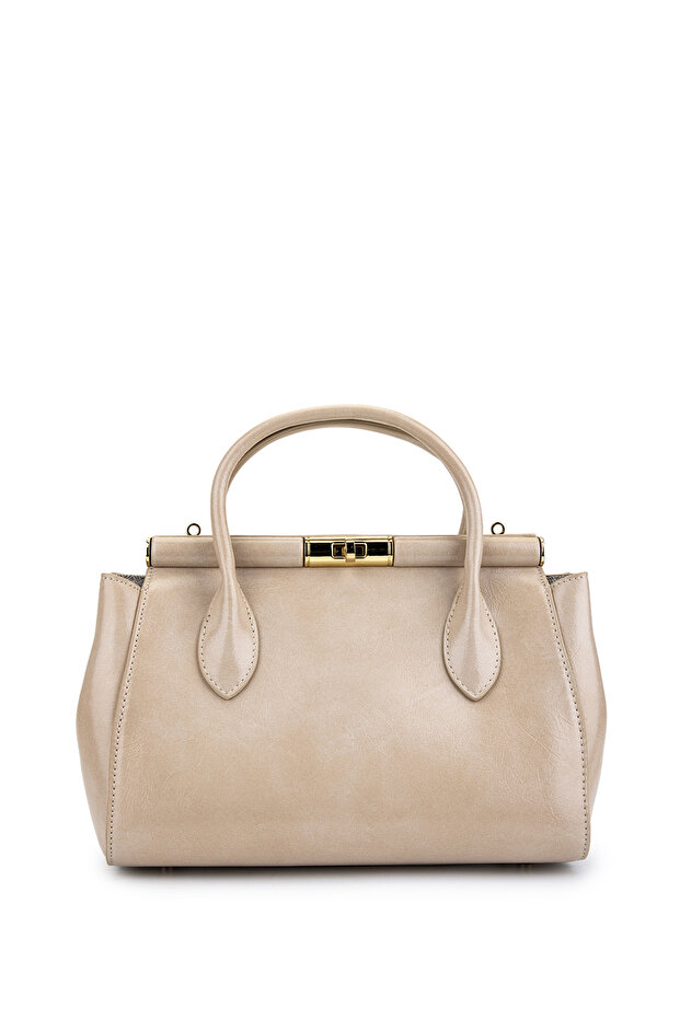 Women's Faux Leather Beige Handbag