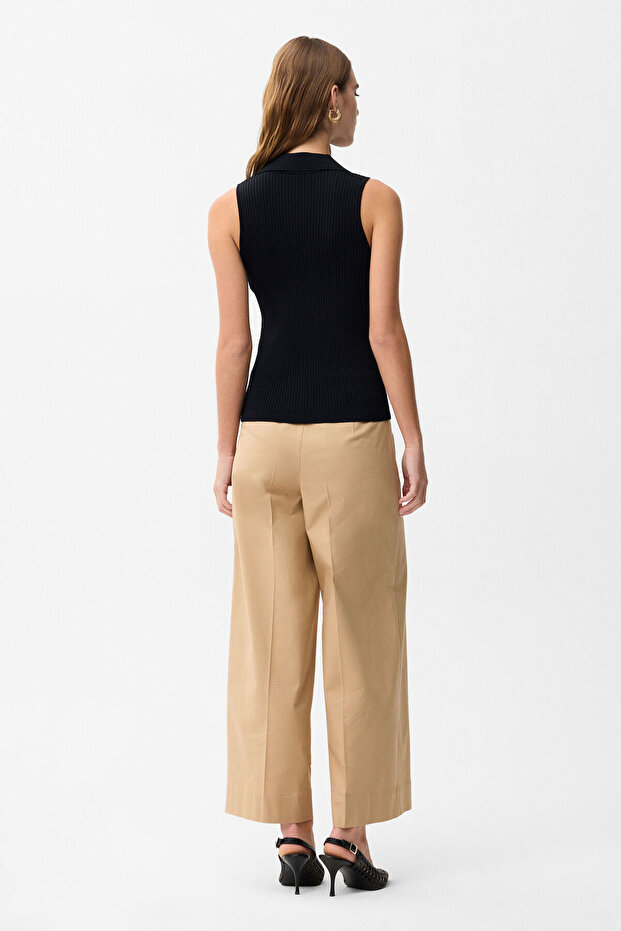 Kolsuz Yakalı Triko Bluz - 5