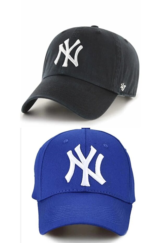 Unisex Sports Cap 2-Pack Beige and Black Set Adjustable Back Cotton Cap