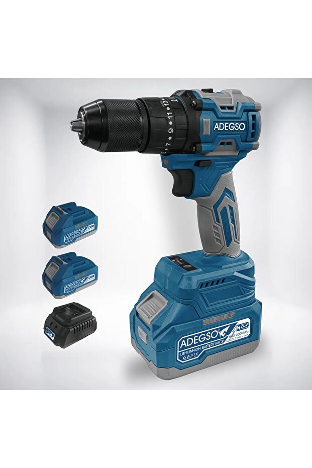 25V Lithium-Ion Power, 1800 RPM, 55Nm High Torque Output Brushless Cordless Drill Set