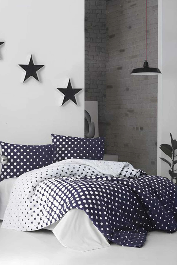 Cotton Double Duvet Cover Set - Night Stars