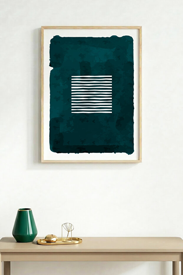 Natural Wood Framed Abstract Painting I Huhu1374 - Single Painting Natural Wood Frame