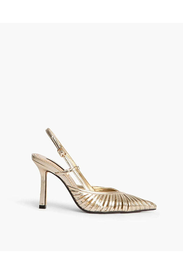 HIGH HEEL SLING BACK IN GOLD