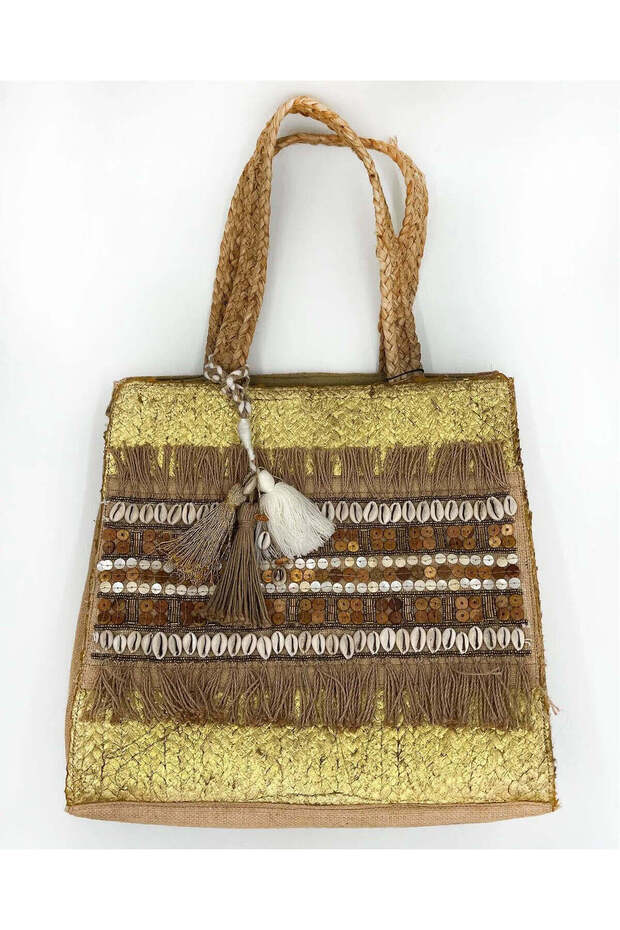 EMBELISHED JUTE BAG