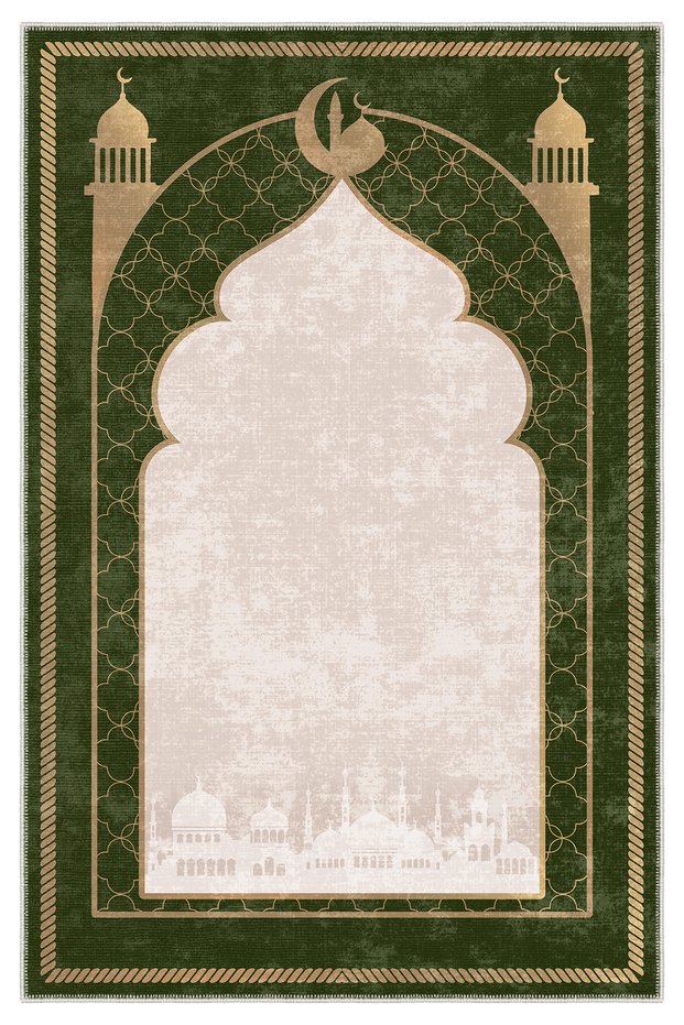 Non-Slip Base Washable Digital Printed Prayer Mat – Soft, Lightweight, and Foldable Prayer Mat