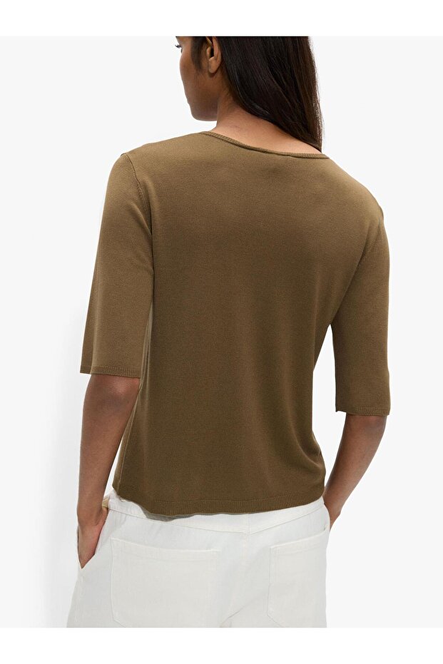 Kadın Düğmeli Örme Kazak - 4