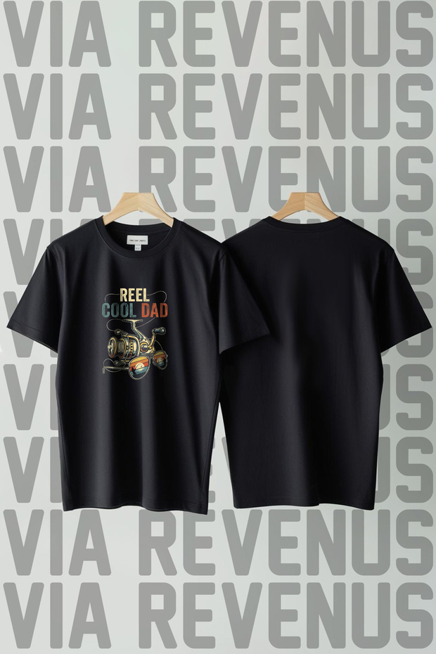 Reel Cool Dad Fisherman Printed Crew Neck Loose Fit 100% Cotton Unisex Tshirt