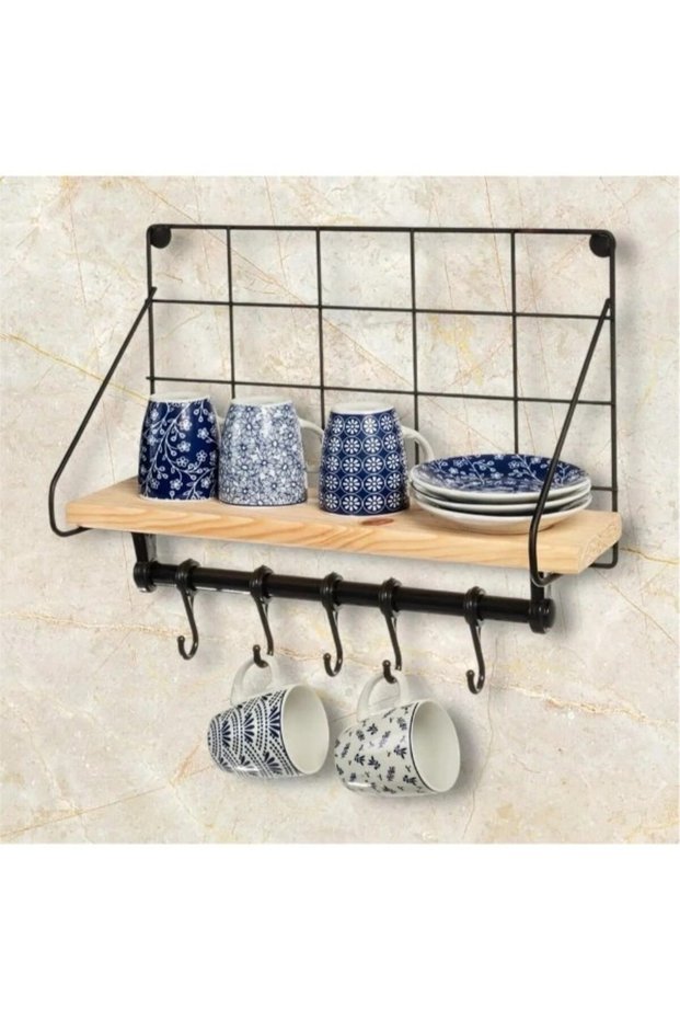 Coffee Corner Shelf with Metal Hanger
