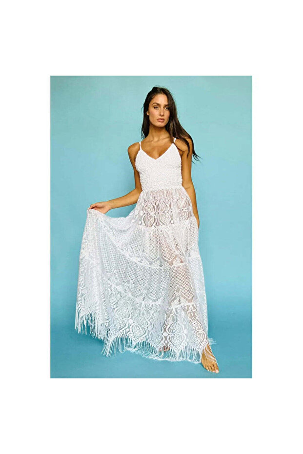 WHITE BOHO DRESS