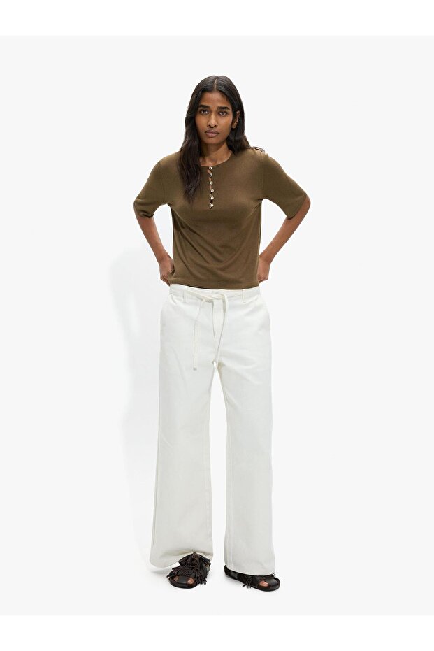 Kadın Düğmeli Örme Kazak - 5