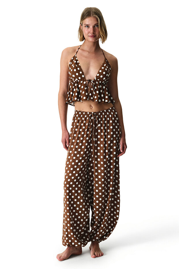 Polka Dot Frill Bikini Üstü - 6