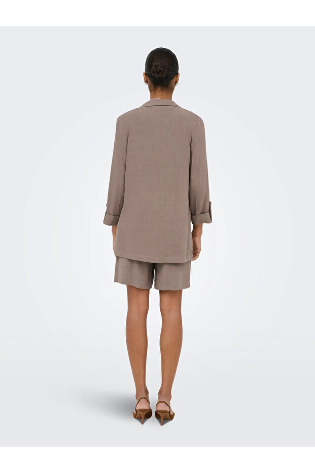 Women's Shawl Collar Blazer Brown Jacket - 15322274 - 2